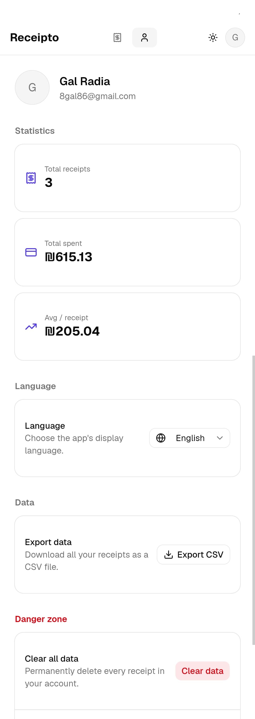 Receipto app screenshot 4